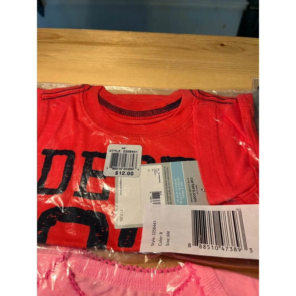 NWT Carters Jumping Beans Baby Tops‎ Bundle 3-6M Bodysuits Graphic Tees 4pc
